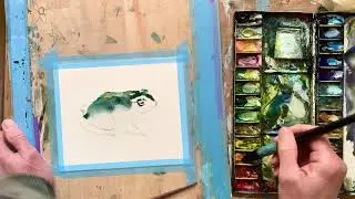 Watercolour painting of a toad - follow along. #frog #toad #watercolourpainting #painting #painting