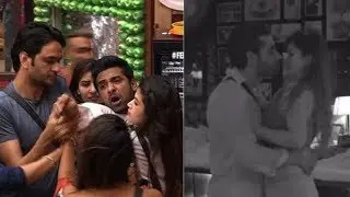 Puneesh romances Bandgi inside the house while others perform the task in the garden area.