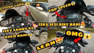 R15 V4 REVIEW 😨||TOP SPEED 😱||CLOSE CALL🤬||FULL THROTTLE💥||#Borntoredline #r15v4