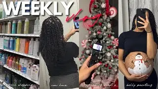 WEEKLY VLOG| VLOGMAS WEEK 2 | NEW HAIR, WINTER HYGIENE SHOPPING, PAINTING BELLY