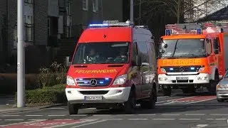 [Brandausbruch im Krankenhaus in Mülheim an der Ruhr] Einsatzfahrten Feuerwehr und Rettungsdienst