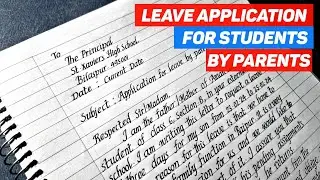Leave Application For Students By Parents
