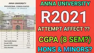 Anna University R2021 CGPA Full Doubts Cleared💯 | Regulation 2021 CGPA😧| CGPA Affect😱 | R2021 #r2021