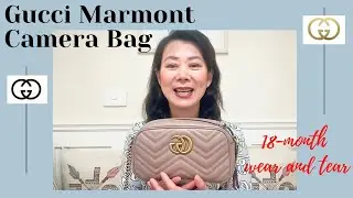 Gucci Marmont Matelasse small shoulder (camera) bag - 18 month Wear and Tear + Mod Shots (crossbody)