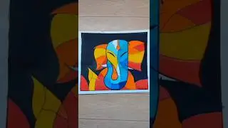 Ganapati Modern Art by Harshini #shortsfeed #watercolourpainting #modernart