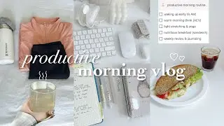 PRODUCTIVE MORNING ☁️&nbsp;| peaceful & silent vlog, short motivation