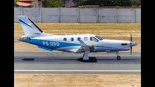 Decolagem registrada aqui no Aeroporto de Teresina, do Socata TBM-910, prefixo PS-UDO
