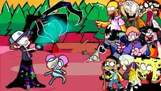 FNF - Glitched Falls V2 But All Pibby Characters Sings It 🎤 (Every Turn a Different Character Sings)