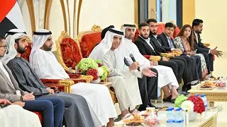 سعود بن صقر يستقبل المهنئين بشهر رمضان على مأدبة إفطار