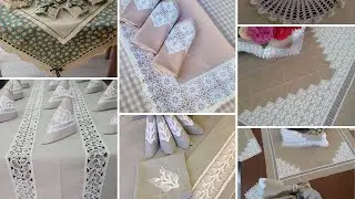Современные модели кружевных скатертей, кружевные кофейные скатерти, образцы столовых комплектов ...