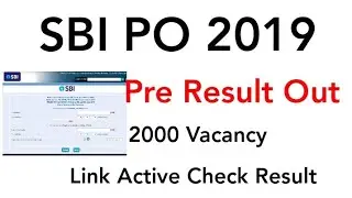 SBI PO Pre Exam Result Out 2019