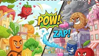 Healthy Food Superheroes vs  Junk Food 🥦🍎