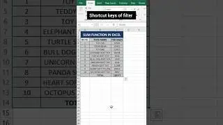 3 Shortcut keys of filter in excel #shorts #shortcutkeys #studywithdyofficial