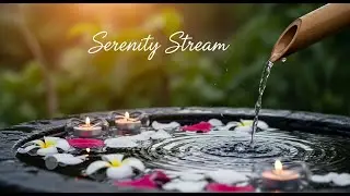 Relaxing Zen Night Ambience Bamboo Fountain and Candle Glow for Deep Sleep Healing Meditation