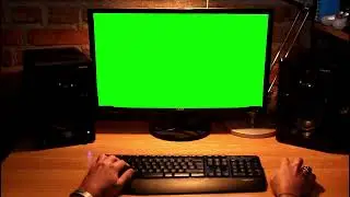 Green Screen Man Using Laptop No Copyright Free To Use (Chroma Key)