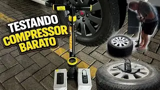 👉 Compressor Barato Funciona Mesmo? 😱 Teste REAL Enchendo Pneu do ZERO!!!