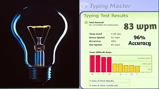 Typing Master Software Real Time Typing Speed || 83 wpm with 96% Accuracy