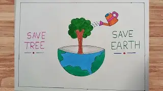 Save tree Save Earth Drawing | Save Tree Save Earth Poster #savetrees #saveearth #savetreessaveearth