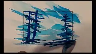 #86 - Fun fine art by Lefty - Small watercolor painting loose and fast