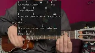 Aux Champs Elysées - Joe Dassin - Tuto 74 - Ukulele débutant facile - Cours ukulélé gratuits