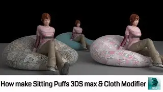 How make Sitting Puffs 3DS max & Cloth Modifier