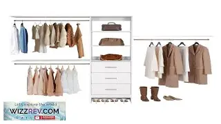 VEVOR Closet System with 3 Drawers Adjustable Height Wooden Closet Organizers Modern
