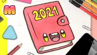 COMO DIBUJAR UNA AGENDA KAWAII - dibujos kawaii faciles - COMO DIBUJAR UTILES ESCOLARES KAWAII