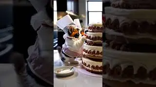 These tiny kittens baking a cake might be the cutest thing you&rsquo;ll see all day! 😻🍰 #shorts #cats