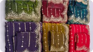 Most Trending saree | Soft & smooth Fendy silk with original handwork moti & beads  #trending #saree