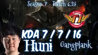 SKT T1 Huni GANGPLANK vs JAYCE Top - Patch 6.23 KR Ranked