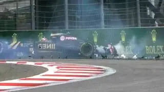 Formel 1 CRASH Romain Grosjean Sotchi 2015 Formula 1 Big Crash 11.10.2015