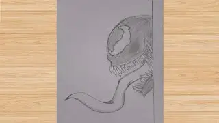 How draw venom drawing step by step.
