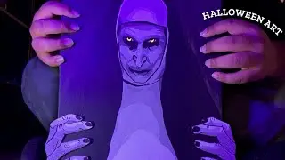 *ASMR* Tapping & Scratching on Halloween Art 🙏🏼