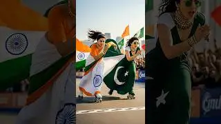India 🇮🇳 vs Pakistan 🇵🇰 Girls Skating Race &ndash; You Won&rsquo;t Believe Who Wins! 🏆😱 #india #pakistan