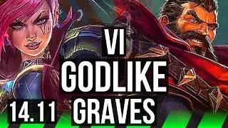 VI vs GRAVES (JGL) | 10/1/7, Godlike, 600+ games | NA Master | 14.11