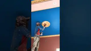 bedroom ceiling colour combination apply gold colour design #shorts #viral #painting #trending #art