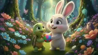 Rabbit turtle and bird cute jungle story for kids