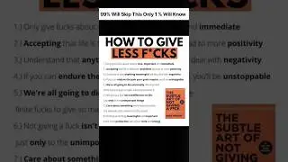 How To Give Less F**cks ?📕#skills #richmindset #motivation #success #investing #financialliterac