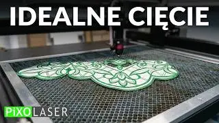 Wycinanie haftów ploterem laserowym PiXO LASER z kamerą pozycjonującą.