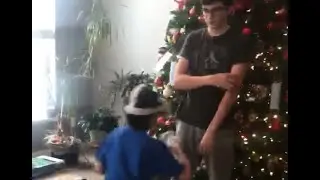 Kid punches brother while playing VR