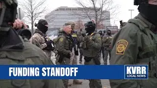 Anti-ICE protest breaks up as Trump defends enforcement