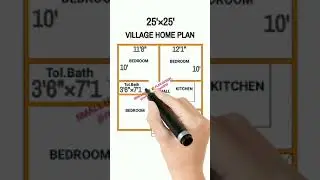 25&times;25 House Plan | 25&times;25 Village Plan | 625 Sqft 3Bhk घर का नक्शा | #shorts #houseplan #homeplan #yt