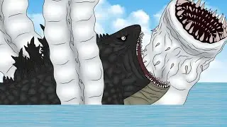 Bloop Zilla VS White Worm Monster 
