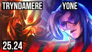TRYNDAMERE vs YONE (TOP) | Good KDA: 19/3/8, 40K damage | KR Master | 25.24