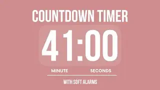 41 MINUTE COUNTDOWN TIMER ⏳ WITH SOFT ALARMS 🌸