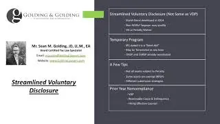 2021 Streamlined Offshore Voluntary Disclosure: Different IRS Streamlined Disclosure Options