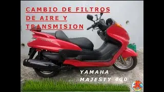 Como cambiar Filtros de Aire y de Transmision YAMAHA MAJESTY 400 | How to Change Air Filters YP400