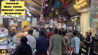 Beauty Of Delhi- Walking in Jafrabad North East Delhi Indra Chowk Mercury Chowk Brahmapuri 4k video
