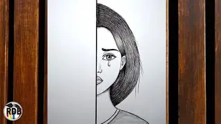Very Easy Sad Girl Drawing || Drawing of a Crying Girl - How to Draw a Beautiful Girl Step by Step