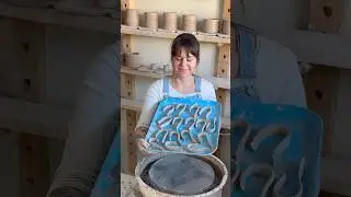 Pulling handles for all these mugs #pottery #ceramics #mugs #clay #handmadepottery #potteryclay